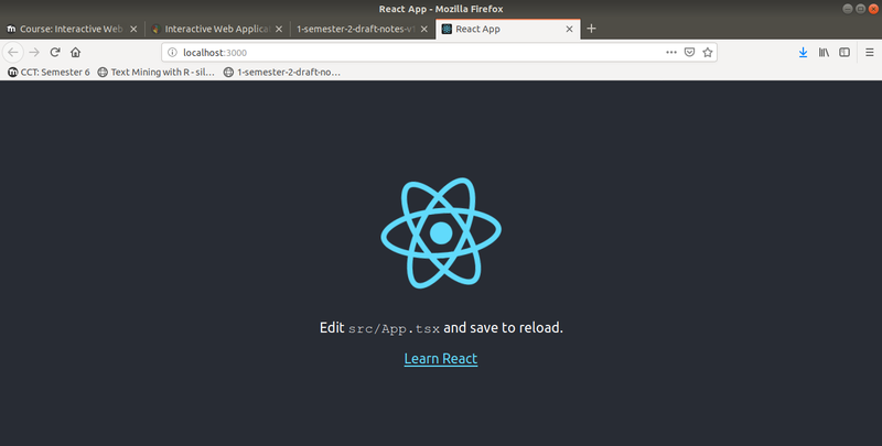 File:The default application generated by the create-react-app command.png